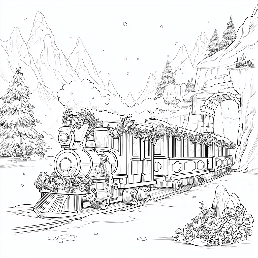 The Polar Express Train - Colouring Book for Children