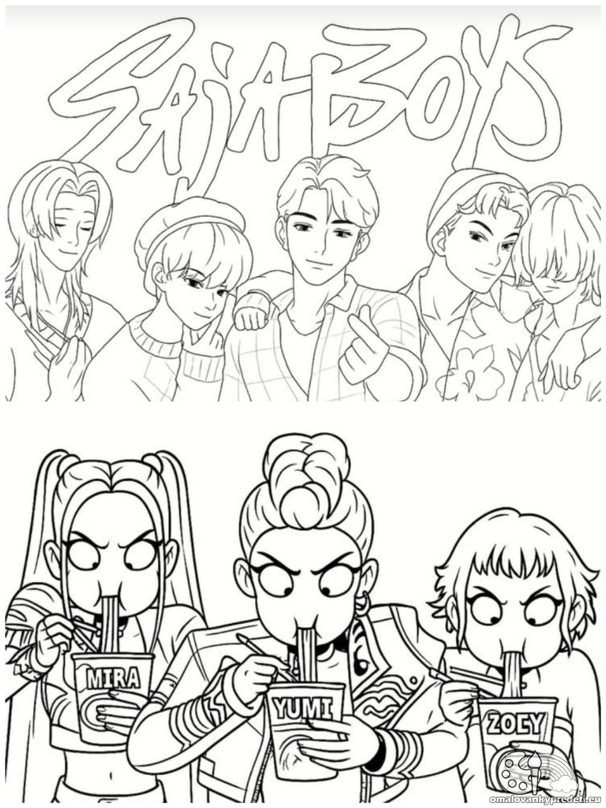 Huntrix Saja Boys Colouring Book For Children